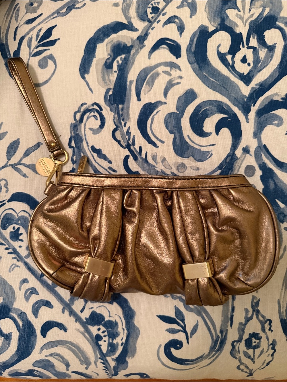 Botkier for Target Metallic Bronze Pleated Wristlet Clutch